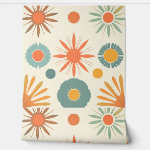 Retro-Sternexplosion und Formen des Mitteljahrhund Tapete