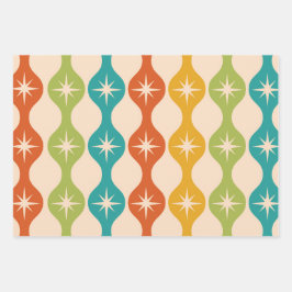 Retro-Sternexplosionen der Mitte des Jahrhunderts  Geschenkpapier Set