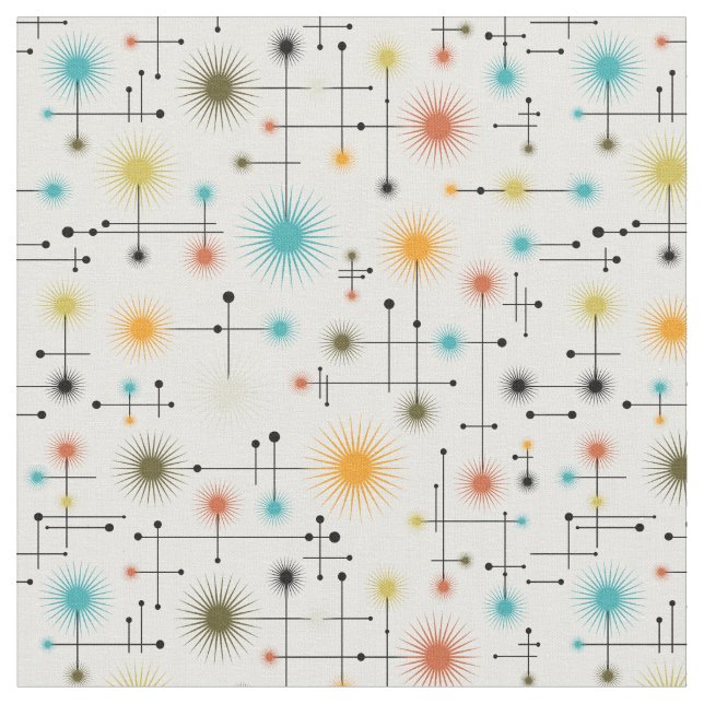 Retro Sternexplosionen ein Go-Go! Stoff (Nahaufnahme)