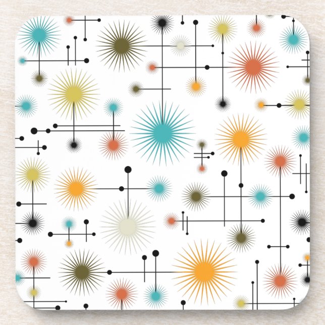 Retro Sternexplosionen ein Go-Go! Untersetzer (Vorderseite)