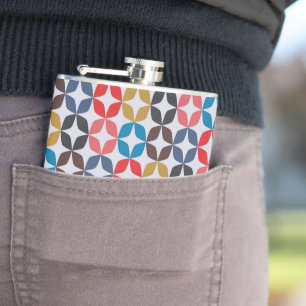 Retro-Sternmuster im Vintage-Stil Flachmann
