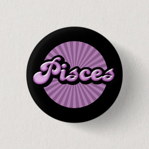 Retro-Sternzeichen-Fische-Pinback-Button Button