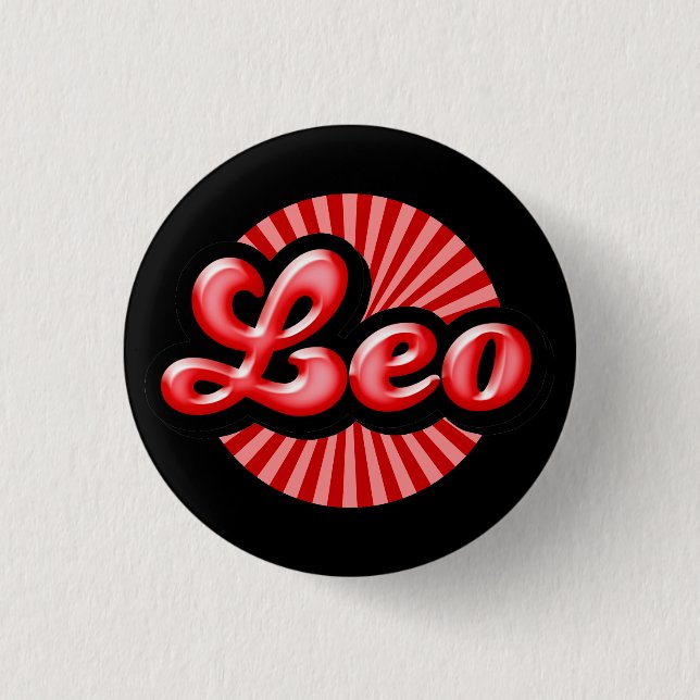 Retro-Sternzeichen Löwe Pinback-Button Button (Vorderseite)
