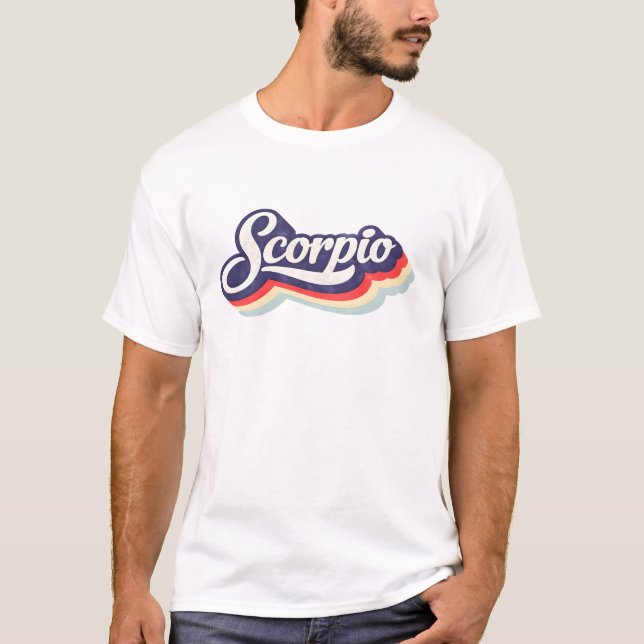 Retro-Sternzeichen Skorpion  T-Shirt (Vorderseite)