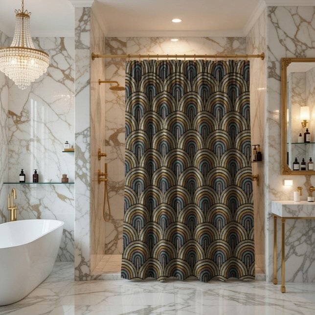 Retro-Stickereimuster Duschvorhang (Von Creator hochgeladen)