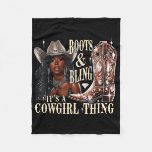 Retro-Stiefel &amp; Bling Es ist eine Cowgirl-Sach Fleecedecke