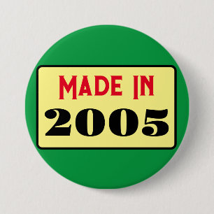 Retro-Stil 21. Geburtstagsabzeichen 2005 Button