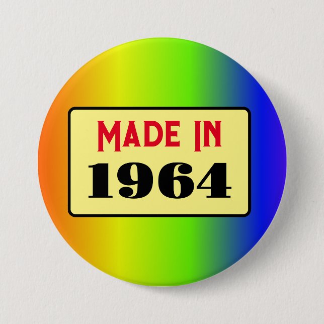 Retro-Stil 60. Geburtstag Abzeichen 1964 Button (Vorderseite)