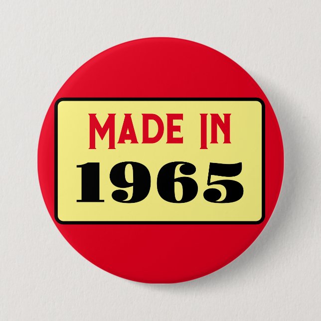 Retro-Stil 60. Geburtstag Abzeichen 1965 Button (Vorderseite)