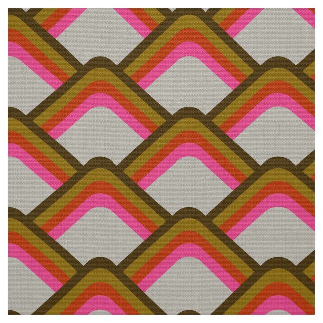 Retro-Stil 60er 70er Muster Stoff (Muster)