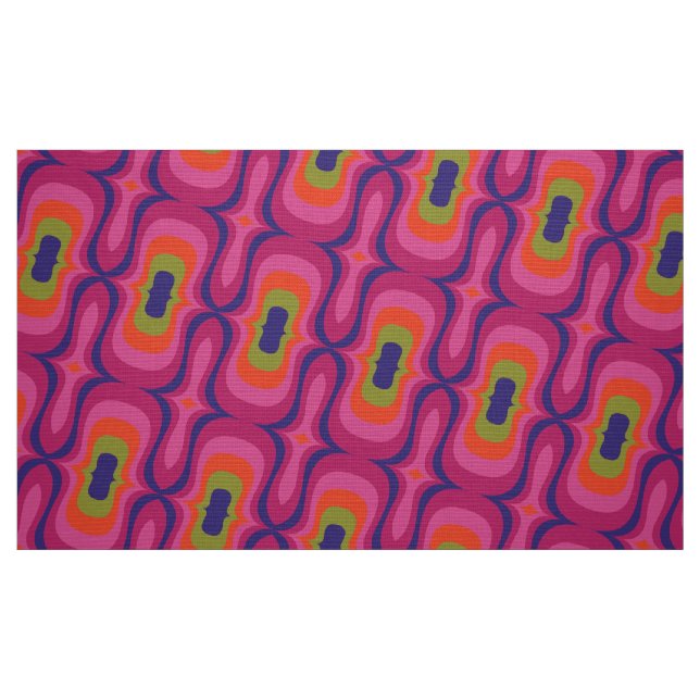 Retro-Stil 60er 70er Muster Stoff (Fat Quarter (45,7 x 55,9 cm))