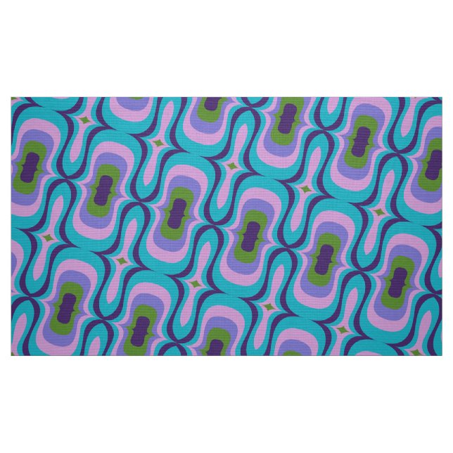 Retro-Stil 60er 70er Muster Stoff (Fat Quarter (45,7 x 55,9 cm))