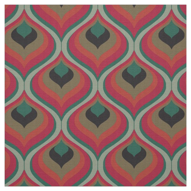 Retro-Stil 60er 70er Muster Stoff (Muster)
