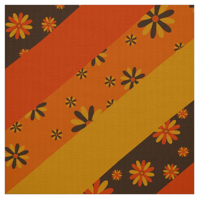 Retro-Stil 60er 70er Muster Stoff (Muster)