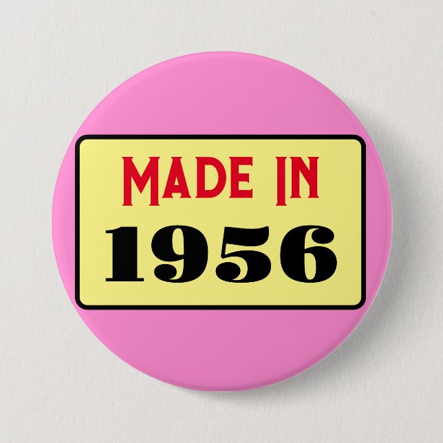 Retro-Stil 70. Geburtstagsabzeichen 1956 Button (Vorderseite)