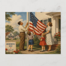 Retro-Stil-Americana-Zum-Gedenktag-Postkarte