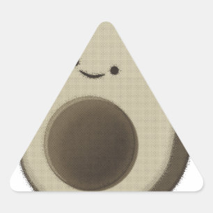 Retro-Stil-Avocado-Zeichnung Dreieckiger Aufkleber