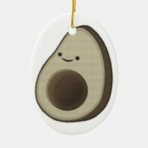 Retro-Stil-Avocado-Zeichnung Keramik Ornament
