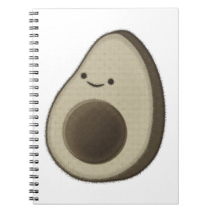 Retro-Stil-Avocado-Zeichnung Notizblock