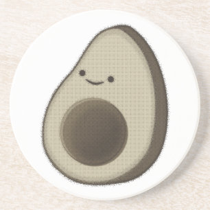Retro-Stil-Avocado-Zeichnung Untersetzer