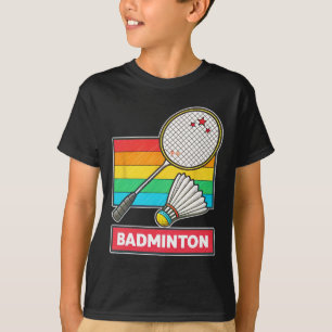 Retro-Stil Badminton Racket und Shuttle T-Shirt