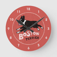 Retro-Stil Boston-Terrier springender Hund