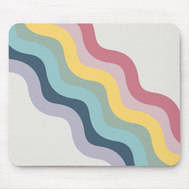 Retro-Stil bunt diagonale Wellen Design Mousepad (Vorne)