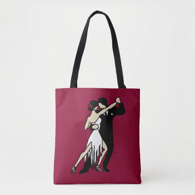Retro-Stil Burgundy Tango Tänzer Tote Bag (Vorderseite)