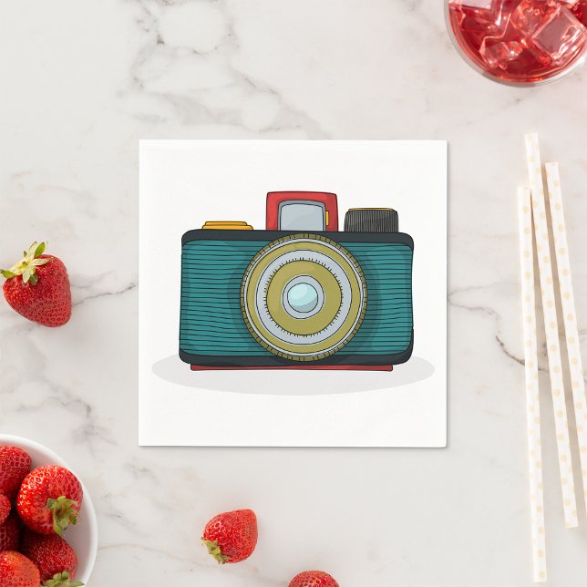 Retro-Stil Camera Paper Napkins Serviette (Von Creator hochgeladen)