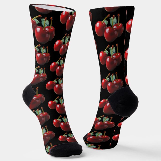 Retro-Stil Cherries frisch gepflückt Socken (Gewinkelt)