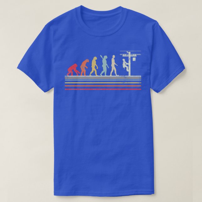 Retro Stil Coole Evolution von Lineman Electrician T-Shirt (Design vorne)