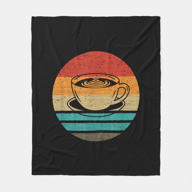 Retro-Stil des Kaffees Vintag Fleecedecke (Vorderseite)