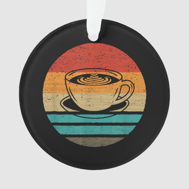 Retro-Stil des Kaffees Vintag Ornament (Vorderseite)