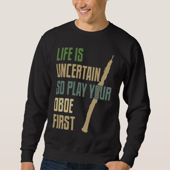 Retro-Stil des Oboe Players Sweatshirt (Vorderseite)