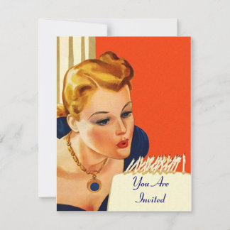 Retro-Stil - Einladung zur Geburtstagsparty der La