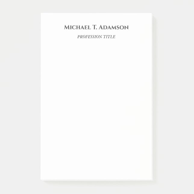 Retro-Stil Elegant Einfach Schwarz & Weiß Post-it Klebezettel (Vorderseite)