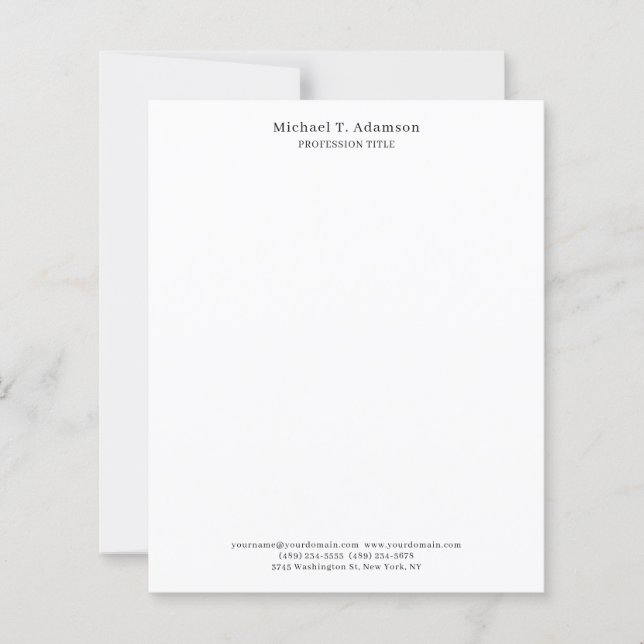 Retro-Stil Elegant Einfach Weiße Papierblatt (Vorderseite)