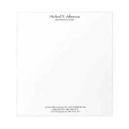 Retro-Stil Elegant Schlicht, einfach und weiß Notizblock