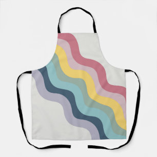 Retro-Stil farbenfrohe diagonale Wellen-Design Schürze
