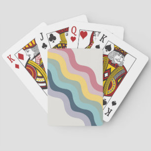 Retro-Stil farbenfrohe diagonale Wellen-Design Spielkarten