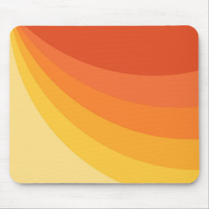 Retro-Stil gelbe und orange Sonnenstrahlen Design Mousepad