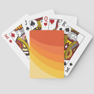 Retro-Stil gelbe und orange Sonnenstrahlen Design Spielkarten