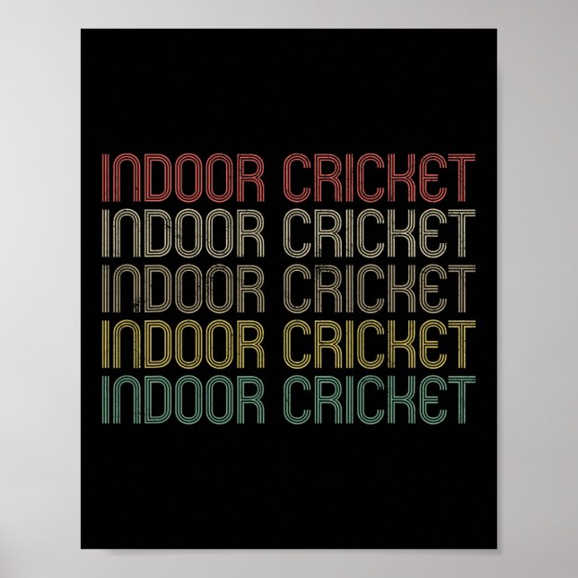 Retro-Stil-Hallencricket Poster (Vorne)