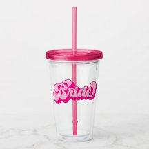Retro-Stil Heißrosa Braut Junggesellinnenabschied