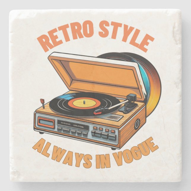 Retro-Stil, immer in Mode Steinuntersetzer (Vorderseite)