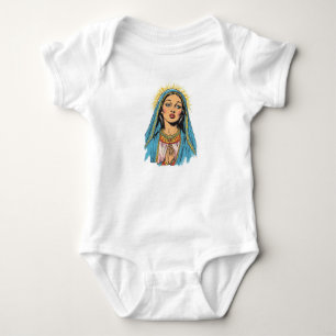 Retro-Stil-Jungfrau-Maria-Baby-Body Baby Strampler