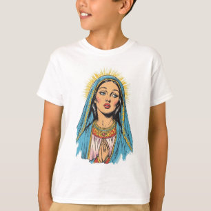 Retro-Stil Jungfrau-Maria-Kind-T-Shirt T-Shirt