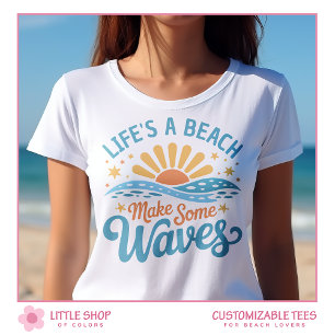 Retro-Stil Leben ist ein Strand individuell anpass T-Shirt