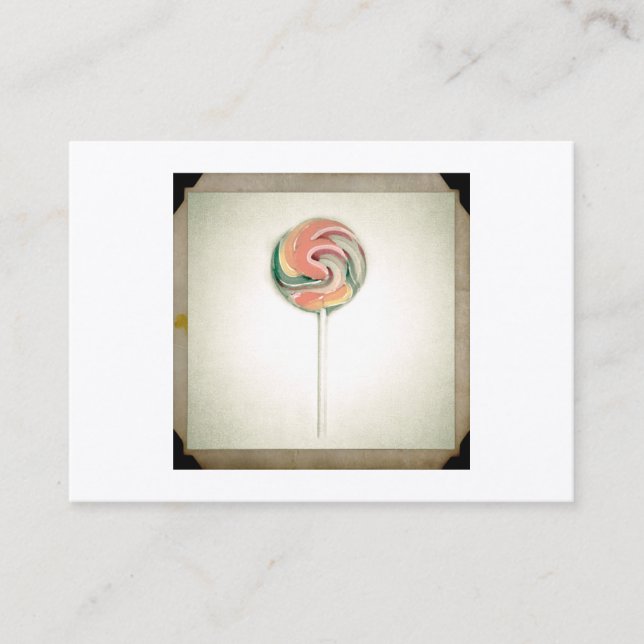 RETRO-STIL "LOLLIPOP"-GESCHÄFTSKARTEN VISITENKARTE (Vorderseite)