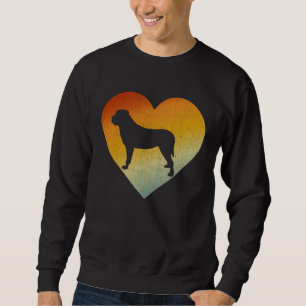 Retro-Stil Männer Frauen Mastiff-Hund mit Herz in Sweatshirt